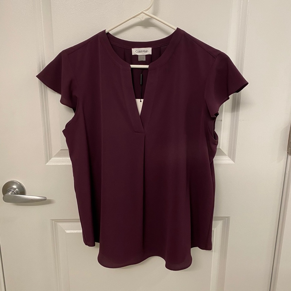 Calvin Klein purple blouse, size L! NWT